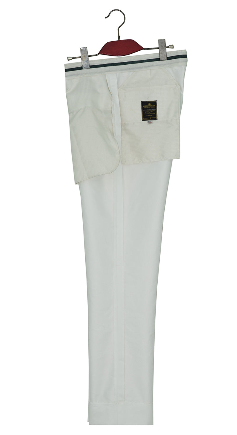 Cotton Twill White Sta Press Mod Trouser