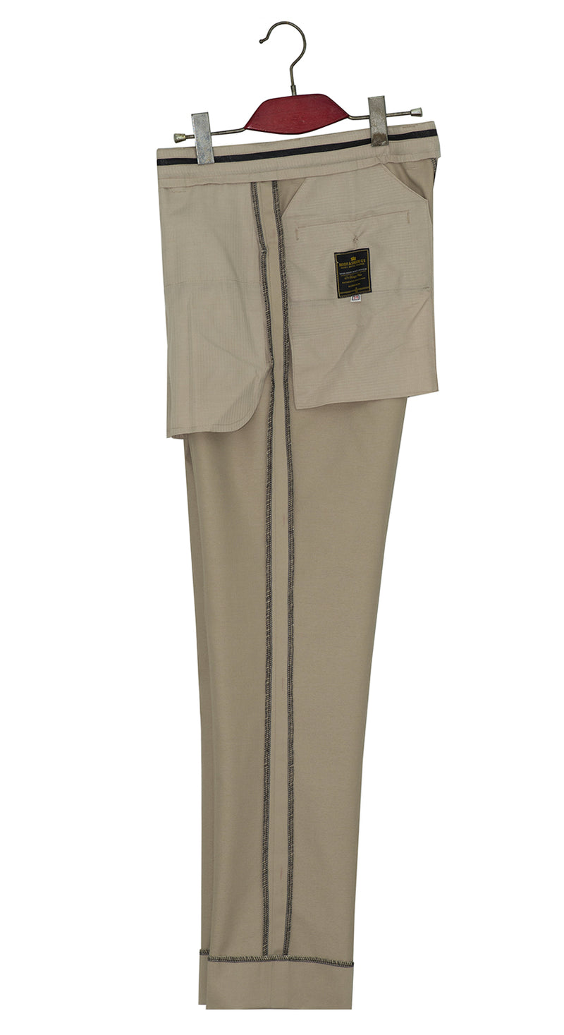 Cotton Twill Light Khaki Sta Press Mod Trousers