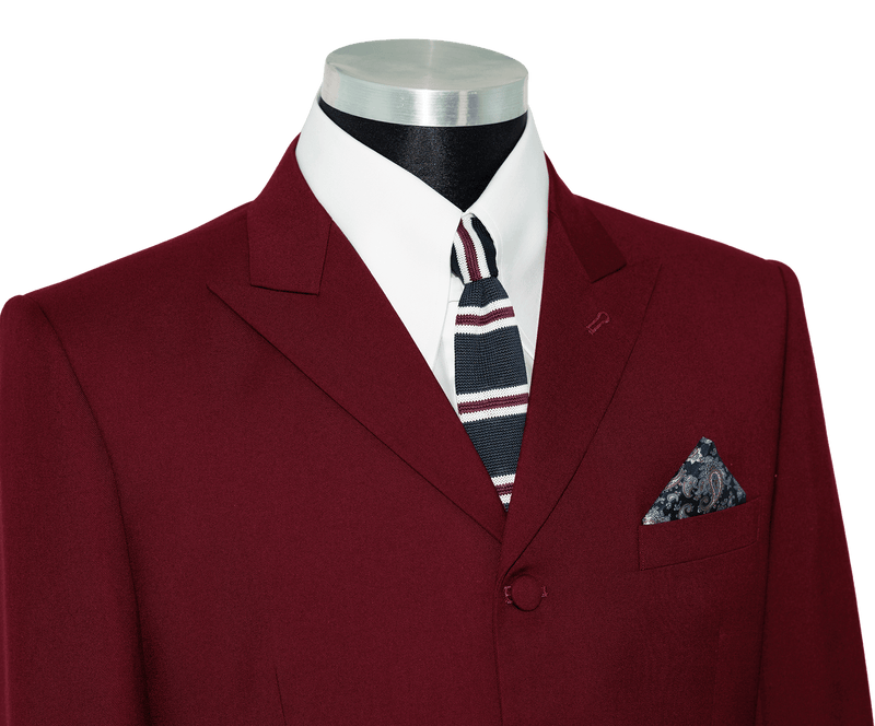 Paul Weller Peak Lapel 4 Button Burgundy Wine Mod Suit