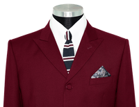 Paul Weller Peak Lapel 4 Button Burgundy Wine Mod Suit