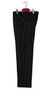 Classic White Striped in Black Pinstripe Mod Trouser