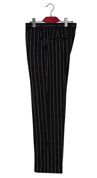 SALE Classic White Striped in Black Pinstripe Mod Trouser (Waist 38, I.L. 30)