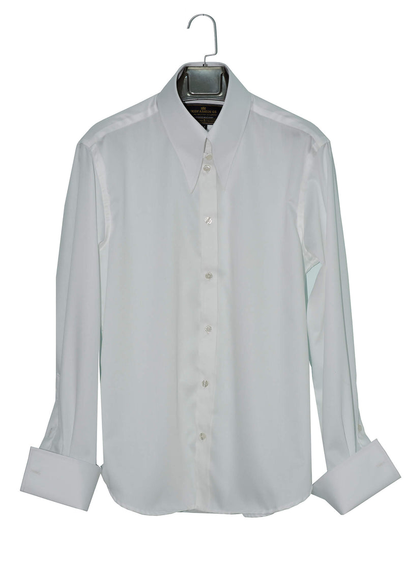 Spearpoint Tab Long Collar White Mod Shirt