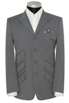 John Steel Grey Peak Lapel 4 Button Mod Blazer