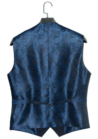 Navy Herringbone Notch Lapel Waistcoat