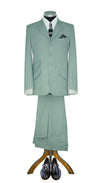 Weller Pastel Green Peak Lapel 4 Button Mod Suit