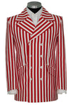 SALE The Kings Red Stripe in White 4/8 Double Breasted Mod Blazer (40 Regular)