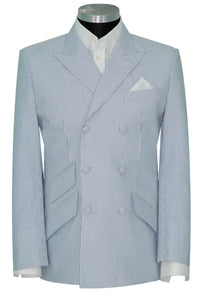 Weller Sky Stripe 3/6 Double Breasted Mod Blazer