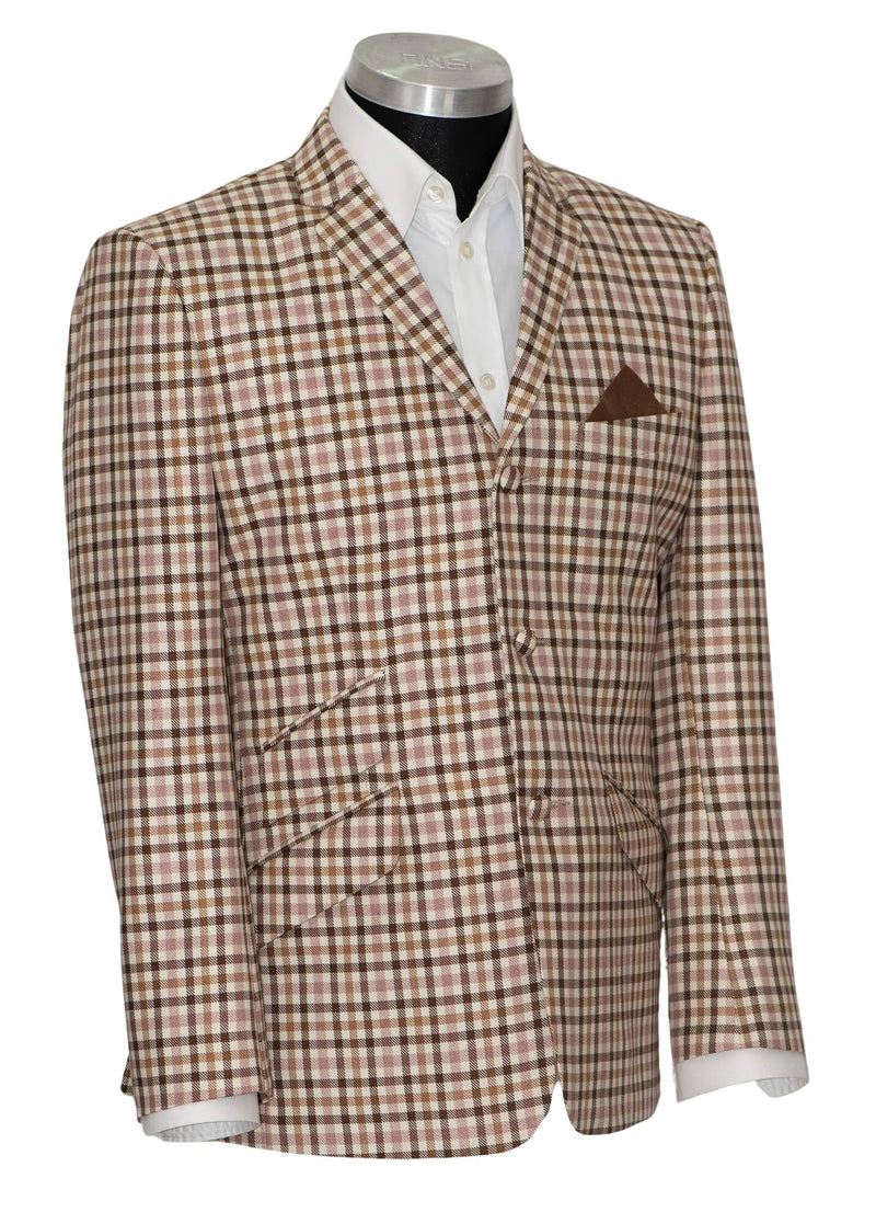 Mike Smith Gun Club Check Brown Mod Jacket Blazer