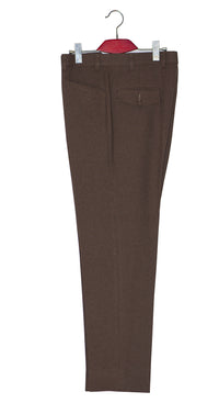 Jeff Beck Flannel Wool Dark Brown Mod Trouser