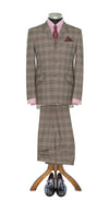 George Harrison Pow Check Brown Mod Suit