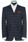 Roger Daltrey Cashmere Wool Navy Grey Check Mod Blazer