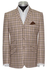 Mike Smith Gun Club Check Brown Mod Jacket Blazer