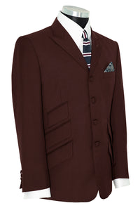 Paul Weller Peak Lapel 4 Button Chocolate Brown Mod Suit