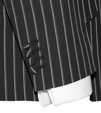 Weller White Stripe in Black Peak Lapel 4 Button Mod Suit