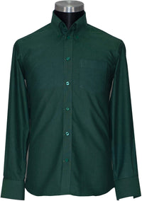 Oxford Cotton Green Button Down High Collar Mod Shirt