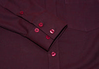 Oxford Cotton Burgundy Button Down High Collar Mod Shirt