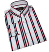 Classic 60's Style High Collar Men's Stripe Mod Shirt