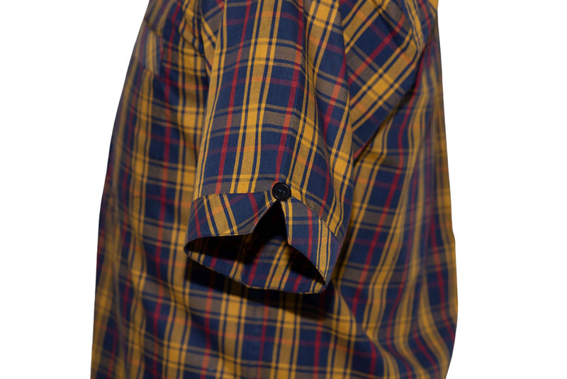 Button Down Yellow & Navy Blue Check Mod Shirt