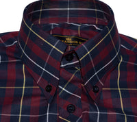 Button Down Maroon Check Men's Mod Shirt