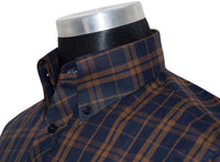 Button Down Dark Brown Check Mod Shirt