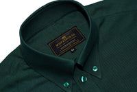 Oxford Cotton Green Button Down High Collar Mod Shirt