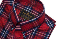 Button Down Red Check Men's Mod Shirt