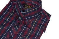 Button Down Maroon Check Men's Mod Shirt