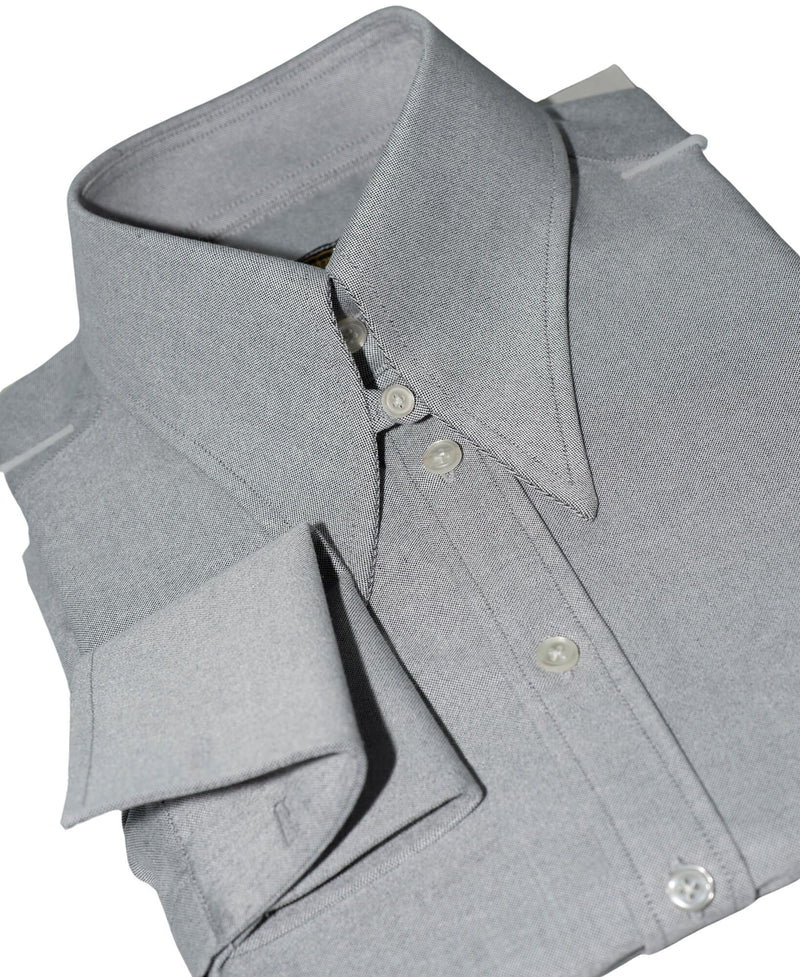 Spearpoint Tab Long Collar Light Grey Mod Shirt