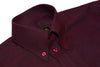 Oxford Cotton Burgundy Button Down High Collar Mod Shirt