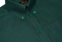 Oxford Cotton Green Button Down High Collar Mod Shirt