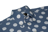 Silver Blue Polka Dot Men's Mod Shirt