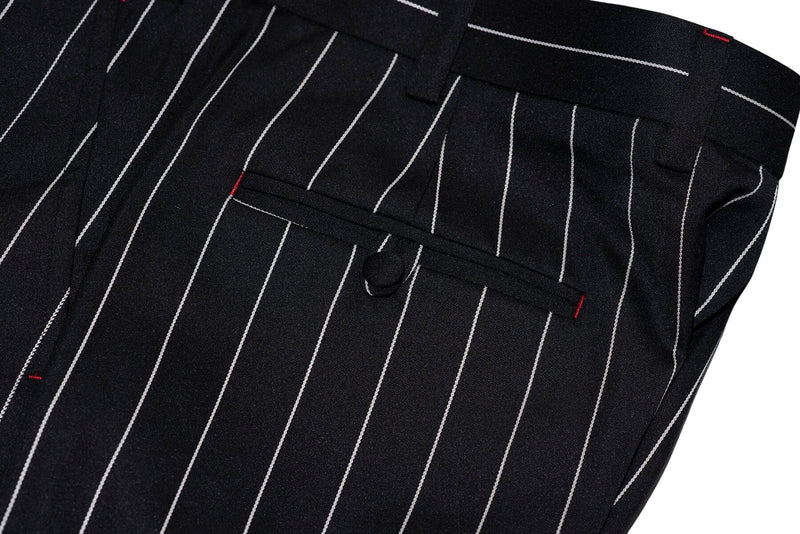 SALE Classic White Striped in Black Pinstripe Mod Trouser (Waist 38, I.L. 30)