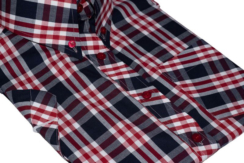 Button Down Red & White Check Mod Shirt