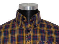 Button Down Yellow & Navy Blue Check Mod Shirt