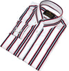 Classic 60's Style High Collar Men's Stripe Mod Shirt