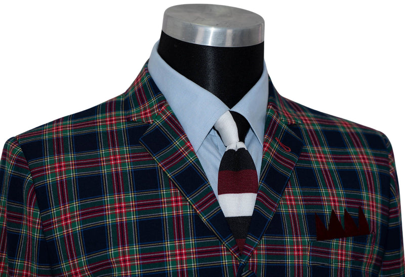 1960's Tartan Check Multi Colour Wool Suit