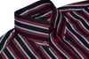 Tailored 60's Style High Collar Red & Black Stripe Mod Shirt