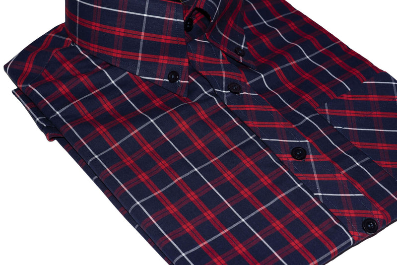 Button Down Red & Black Check Mod Shirt