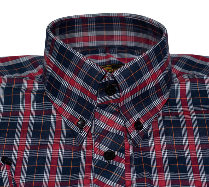 Button Down Red & Navy Check Mod Shirt