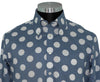 Silver Blue Polka Dot Men's Mod Shirt