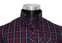 Button Down Maroon Check Men's Mod Shirt