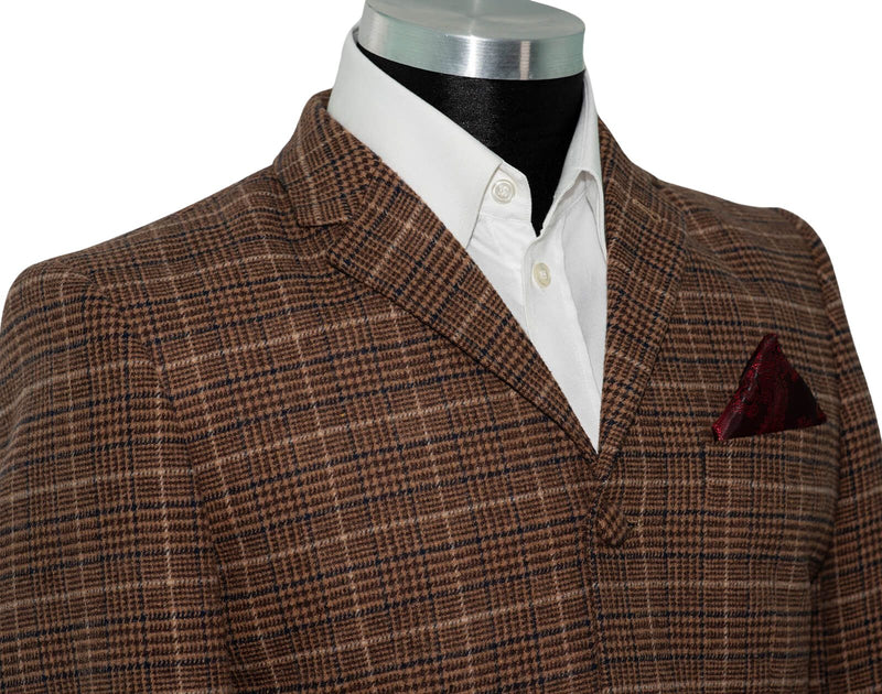 Kenny Jones Tweed Dark Brown Check Winter Mod Blazer