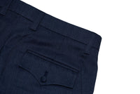 Wool Herringbone Navy Mod Trouser