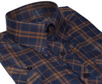 Button Down Dark Brown Check Mod Shirt