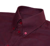 Oxford Cotton Burgundy Button Down High Collar Mod Shirt