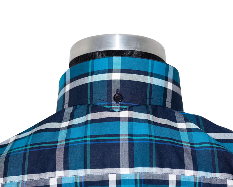 Button Down Blue Check Mod Shirt