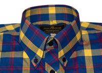 Button Down Yellow & Blue Check Mod Shirt