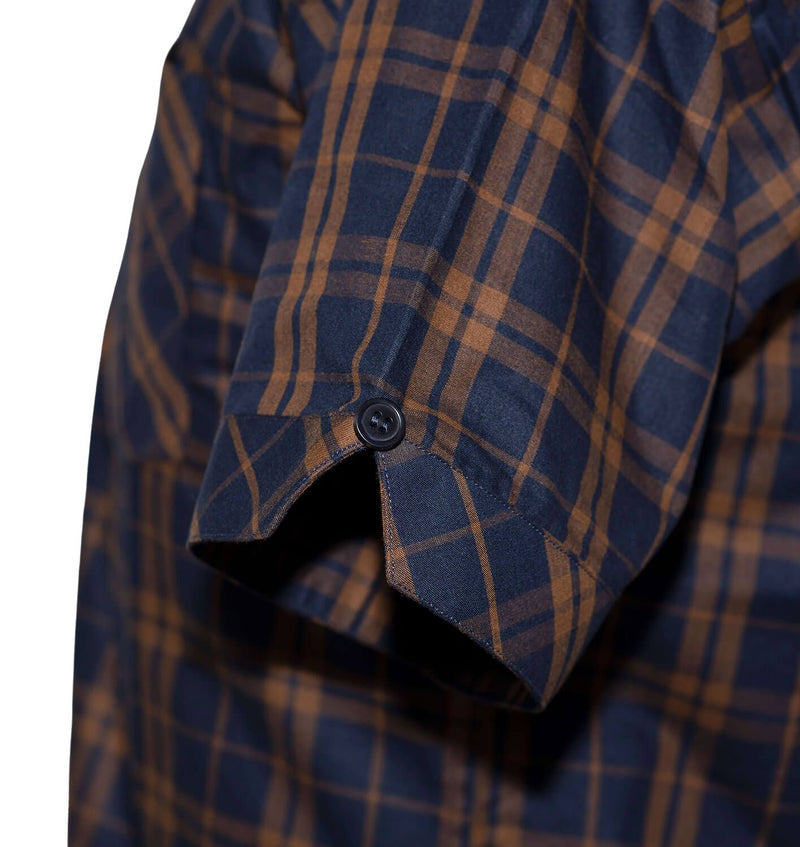 Button Down Dark Brown Check Mod Shirt