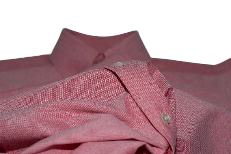 Oxford Cotton Pink Button Down High Collar Mod Shirt